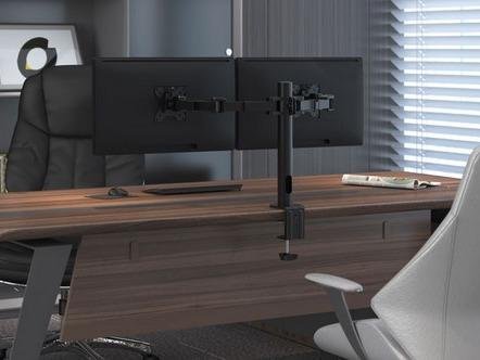 Bracket Dual Monitor TV Table Stand Dual Layer VESA 100 x 100 10-27 Inch