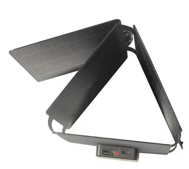 Portable Power Bank Tenaga Matahari Solar Panel Travel Foldable Tas Siaga 14W 5V Port USB dan Type C - Image 4