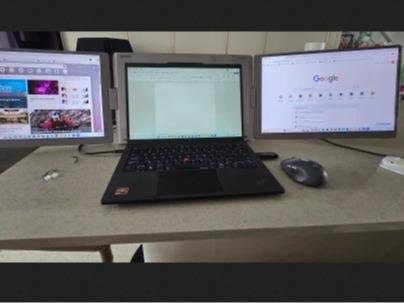 Portable Monitor Triple Screen Dual monitor 1 Cable Port C Windows Mac OS M1 Pro M2 Pro M3 Pro M1 Max M2 Max M3 Max NOT FOR Mac M1 M2 M3 - Image 3