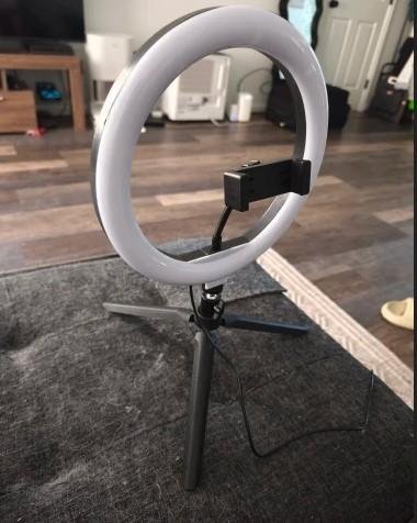 Paket Lengkap Ring Light LED 33 CM Plus Tripod 2,1M Holder HP Ring Light Live Streaming Lampu Make Up Vlog - Image 8