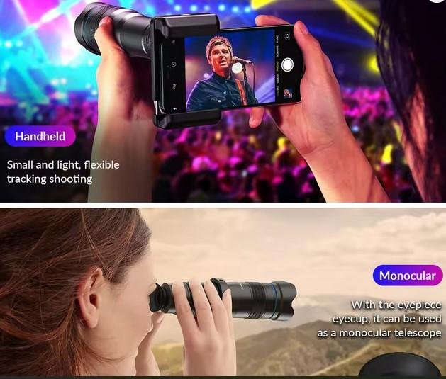 Lensa Telephoto Lens Series HD 36X 40X 60X Phone Camera Zoom Monocular SelfieTripod With Remote - Image 4