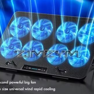 Cooling Pad dengan 8 Kipas Dual USB Port Lipat Cooler Base Notebook Stand Kecepatan Adjustable untuk Penyejukan Panas