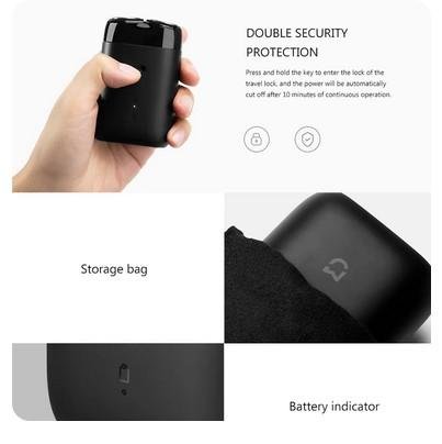Mijia Electric Shaver Alat Cukur Portable Waterproof Razor Shavers USB Rechargeable With Storage Bag Alat Cukur - Image 2