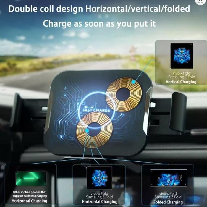 Automatic Clamping 15W Fast Wireless Car Charger Stand Mound Magnetic Qi Holder Tablet Ip4d Hp 4,5 inch - 7,2 Inch - Image 3