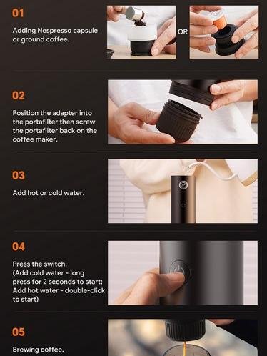 iCafilas Portable Electric Espresso Maker (Self-Heating) 80 ml - Image 4