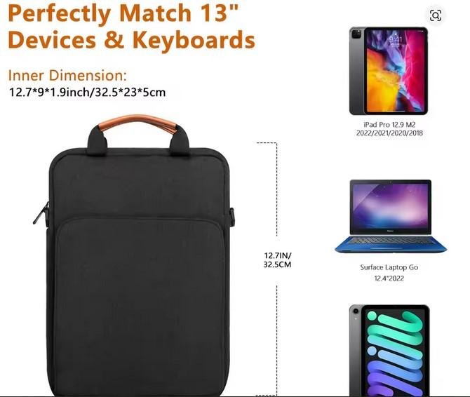 Tas Laptop Tas Selempang Shoulder Bag MacBook Air M1 Case 2023 New M2 13 inch Laptop Bag for iPad Air 5 Pro 12.9 11 10th Gen S9 8 7 Plus