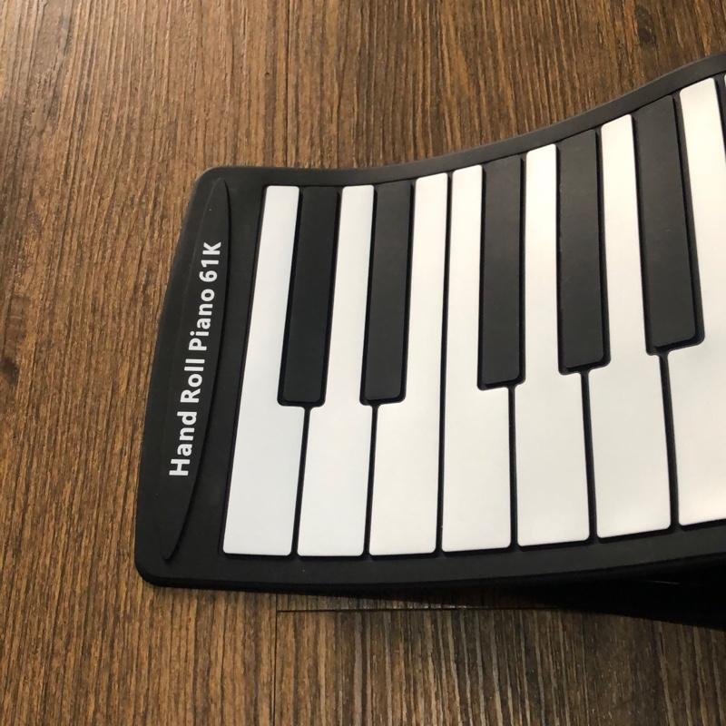 Piano Lipat Digital Gulung Roll Up Flexible 61 Keys Keyboard Black - Image 7